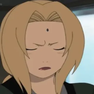 💛 Tsunade Naruto anime, triste, arrabbiata, frustrata, donna telegram sticker
