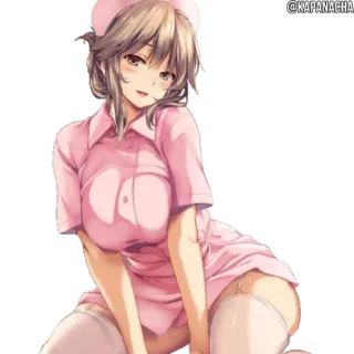☺️ Anime, Perawat, Gadis, Merah Muda, Rumah Sakit, Imut, Kawaii telegram sticker