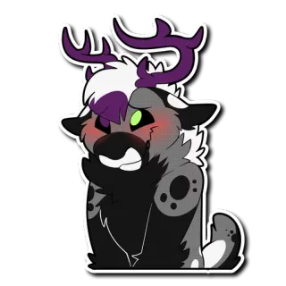 😳 cartoon, animal, reindeer, sticker, cute, antlers telegram sticker