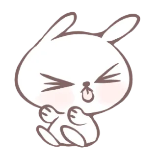 🎀 thỏ, dễ thương, tức giận, hoạt hình, nhãn dán telegram sticker