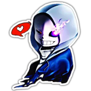 😘 Sans Undertale squelette, jeu vidéo, fanart, oeil, dessin animé telegram sticker
