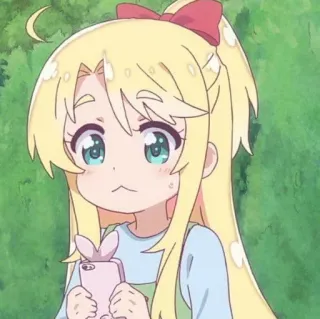 🌸 anime, chica, linda, rubia, lazo, dibujos animados telegram sticker
