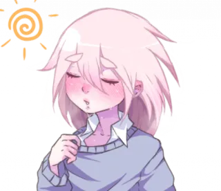 😘 Gaya anime, Merona, Mengantuk, Karakter, Lucu, Pastel telegram sticker