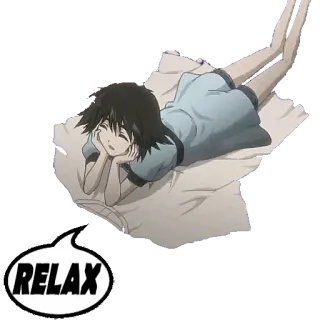 🌵 RELAX отдыхать, чил, сонный, аниме девушка, милый, мультфильм telegram sticker