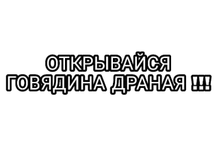 🤘 ОТКРЫВАЙСЯ ГОВЯДИНА ДРАНАЯ !!! rosyjski, przekleństwa, obraźliwy język telegram sticker
