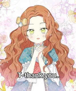🤗 T-thank you.. cute, thank you, anime, girl, cartoon telegram sticker