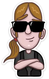 😎 Dibujo animado, Personaje, Persona, Gafas de sol, Guay, Retrato telegram sticker