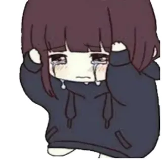 😭 Anime, Smutny, Płaczący, Chibi, Dziewczyna, Emocjonalny, Depresja telegram sticker