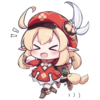 😝 Klee Genshin Impact Anime, Jeu vidéo, Personnage, Kawaii, Chibi, Klee, Genshin Impact whatsapp sticker
