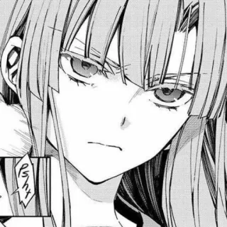 🤨 PSHT Dziewczyna anime, Manga, Poważny, Twarz, Zbliżenie whatsapp sticker