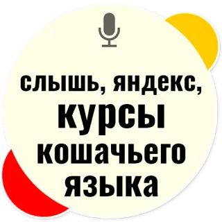 😸 слышь, яндекс, курсы кошачьего языка russian, cats, language, yandex, courses telegram sticker