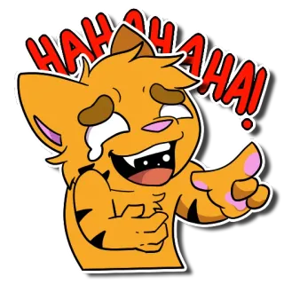 😂 HAHAHAHA! rindo, gato, desenho animado, feliz, engraçado, haha telegram sticker