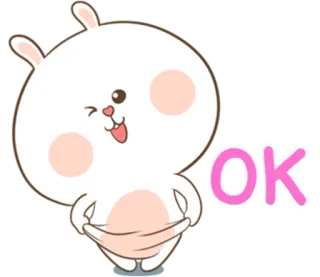 🐽 OK królik, ok, słodki, akceptacja, królik telegram sticker