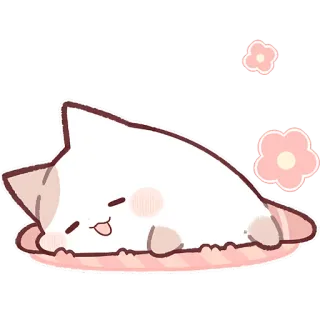 😋 cat, sleepy, cute, cartoon, animal telegram sticker