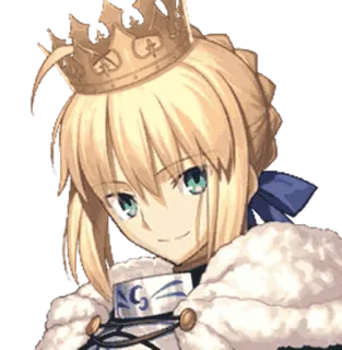 👑 Saber อนิเมะ, ตัวละคร, ดาบ, มงกุฎ telegram sticker