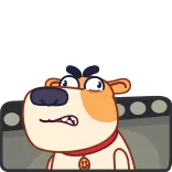 🤬 chien, dessin animé, animal, autocollant, expression telegram sticker