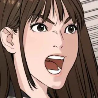 🌸 Anime, Vrouw, Boos, Cartoon, Portret telegram sticker