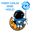 💎 KEEP CALM AND HOLD ruhig, halten, mond, astronaut, weltraum, ruhe whatsapp sticker