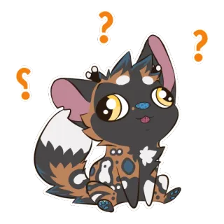 ❓ autocollant, chien, animal, mignon, dessin animé whatsapp sticker