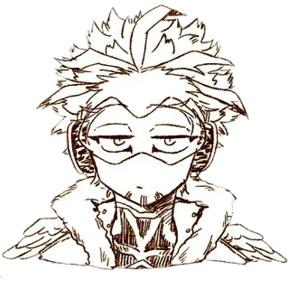 😐 Hawks My Hero Academia anime, wings, hero, manga whatsapp sticker