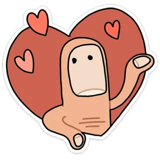⭐ finger, liebe, herz, cartoon, hand telegram sticker