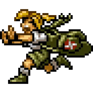 😫 metal slug, pixel art, soldato, videogioco, guerra telegram sticker