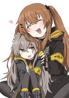 😘 Anime, Mädchen, Umarmen, Süß, Kawaii, Freundschaft whatsapp sticker