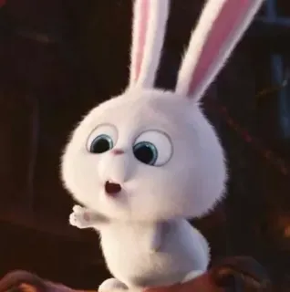 😶 Snowball The Secret Life of Pets conejo, conejito, blanco, lindo, dibujos animados, animal telegram sticker