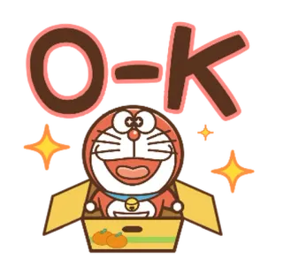 🔵 Doraemon O-K doraemon, anime, cartoni animati, ok, approvazione whatsapp sticker