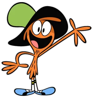🙂 Wander Wander Over Yonder Wander Over Yonder, Wander, Dibujos animados, Naranja, Sombrero, Amigable telegram sticker