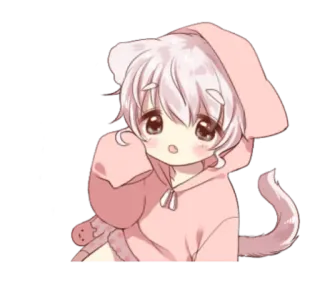 🍼 Anime, Cartoon, Kawaii, Süß, Manga, Rosa, Tier whatsapp sticker