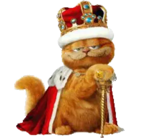 😎 Garfield cat, king, crown, royal, garfield telegram sticker
