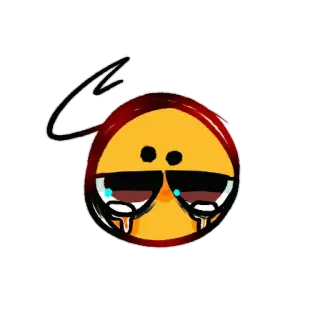 😒 emoji, piangere, triste, faccia, lacrime, cartone animato telegram sticker