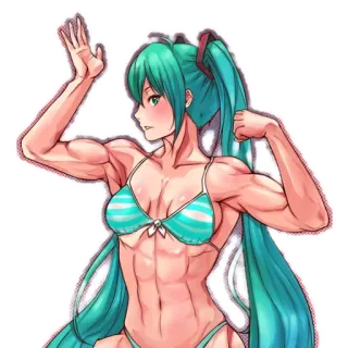 💪 Hatsune Miku Anime, Manga, Hatsune Miku, Vocaloid, Fanart telegram sticker