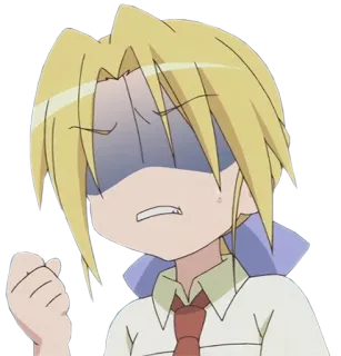 💢 Anime, Rubio, Expresión, Lindo whatsapp sticker