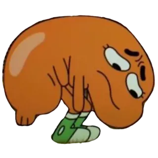 🤕 Darwin Watterson The Amazing World of Gumball dessin animé, orange, poisson, Darwin, triste, personnage telegram sticker