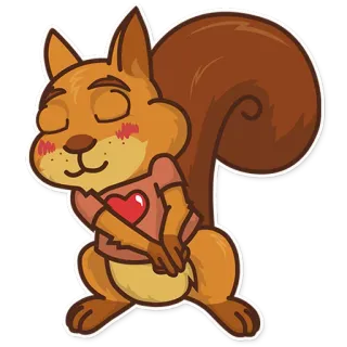 ☺️ squirrel, heart, animal, cute, cartoon telegram sticker