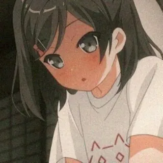 🥯 Anime, Garota, Desenho animado, Bonito, Camiseta, Desenho telegram sticker
