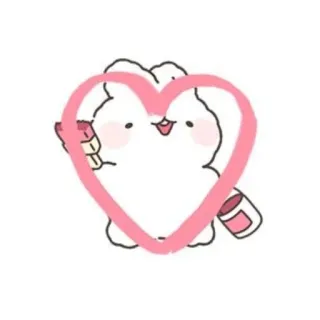 💓 милый, кролик, сердце, любовь, каваий, мультик whatsapp sticker