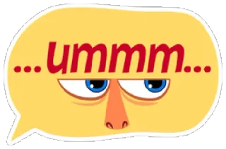 😒 ummm 표정, 생각, 불확실, 만화, 스티커, 질문, 의심 telegram sticker