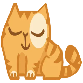 🙂 cat, animal, sleeping, pet, orange telegram sticker