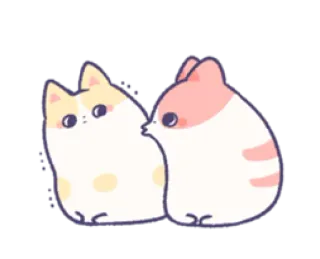 😚 猫, 小猫, 可爱, 动物, 宠物, 卡通, 插图 whatsapp sticker