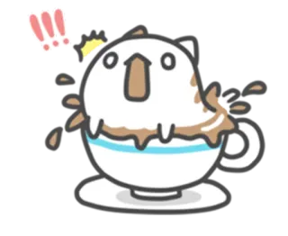 😱 고양이, 커피, 흘린, 귀여운, 스티커, 만화 telegram sticker