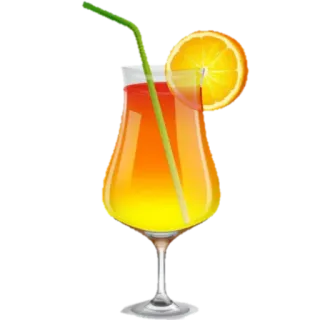 🍹 cóctel, rodaja de naranja, bebida, vaso, tropical, refresco telegram sticker
