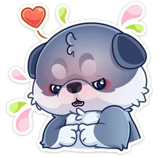 🤗 anjing, imut, anak anjing, kartun, binatang, marah telegram sticker