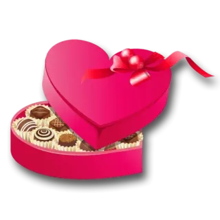 😐 chocolat, bonbons, boîte, cœur, sucreries, dessert, cadeau, saint-valentin telegram sticker