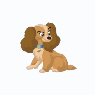 😒 Lady Lady and the Tramp desenho animado, cachorro, A Dama e o Vagabundo, Disney, personagem, animal telegram sticker