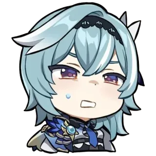 😣 Eula Genshin Impact eula, genshin impact, animé, jeu vidéo, mignon, autocollant whatsapp sticker