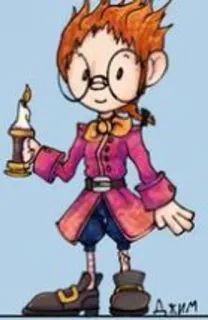 😄 キャラクター, ろうそく, 漫画, 男の子, 眼鏡, ヴィンテージ telegram sticker