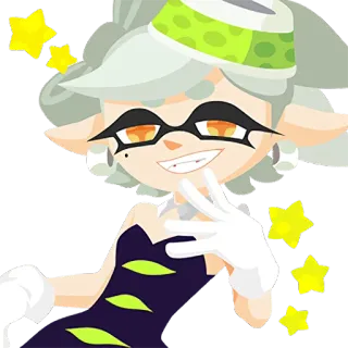 😁 Marie Splatoon Мари, Squid Sister, Splatoon, Nintendo, Персонаж видеоигры, Стиль аниме, Милый, Звезда whatsapp sticker